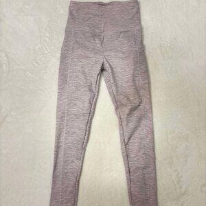Women's Lavender & White Blended Leggings with Side Pockets by ShoActive